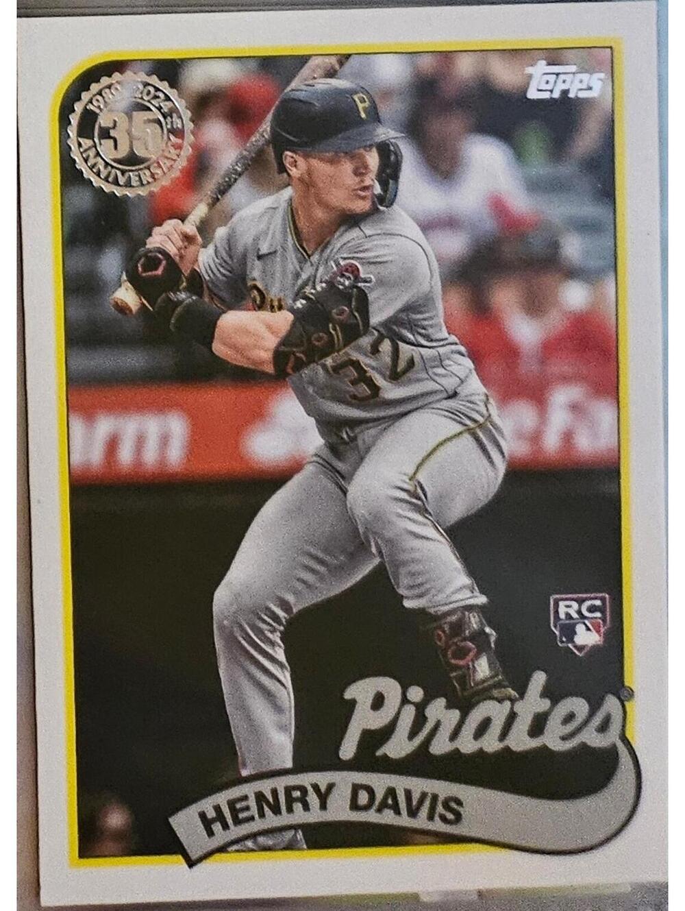 2024 Topps Series 1 1989 Baseball Henry Davis RC Pittsburgh Pirates #89B-28